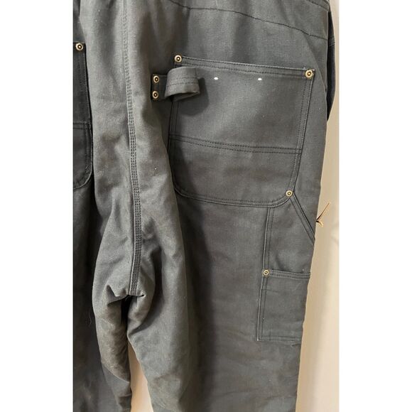 Big Smith black lined canvas bib overalls. Size XL waist 42-44/ - Picture 6 of 11